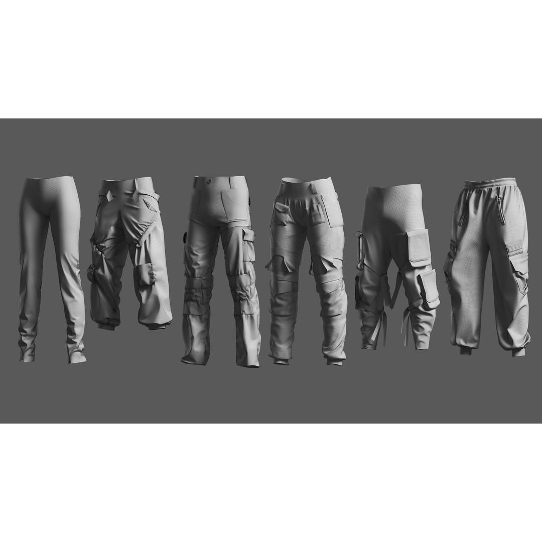 Basemesh Pants 3D Model – High Poly Clothing Collection, FBX, OBJ - View 31