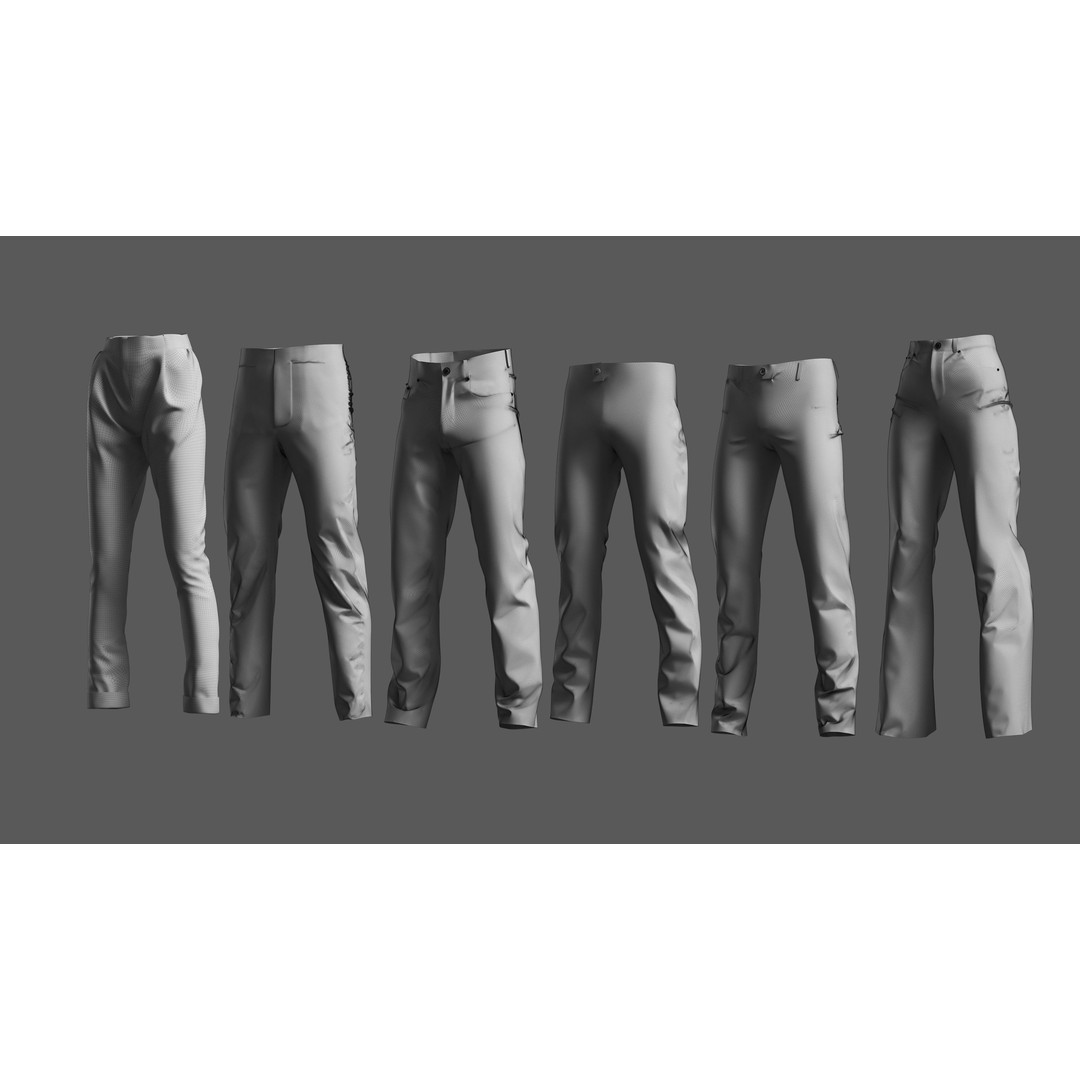Basemesh Pants 3D Model – High Poly Clothing Collection, FBX, OBJ - View 32