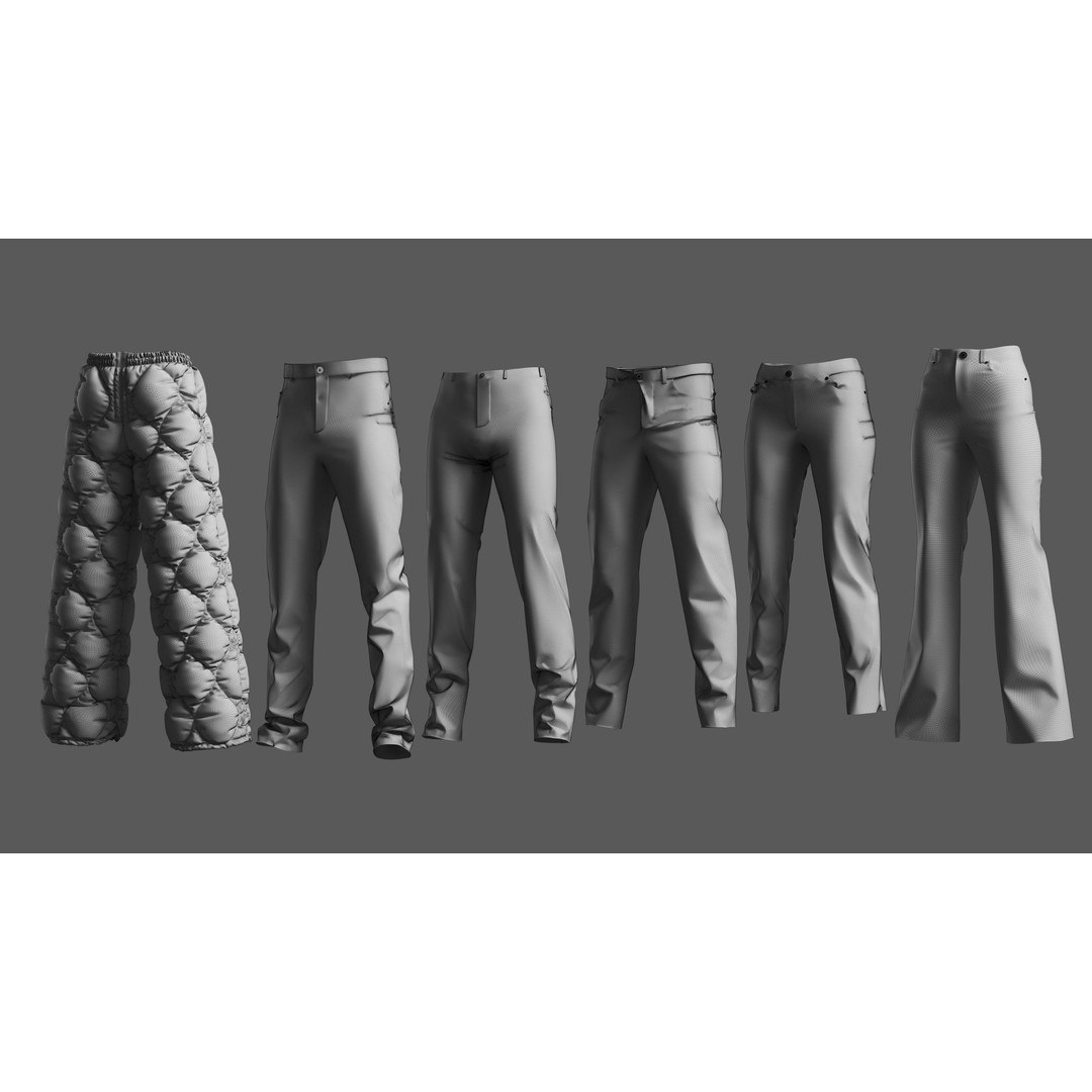 Basemesh Pants 3D Model – High Poly Clothing Collection, FBX, OBJ - View 33