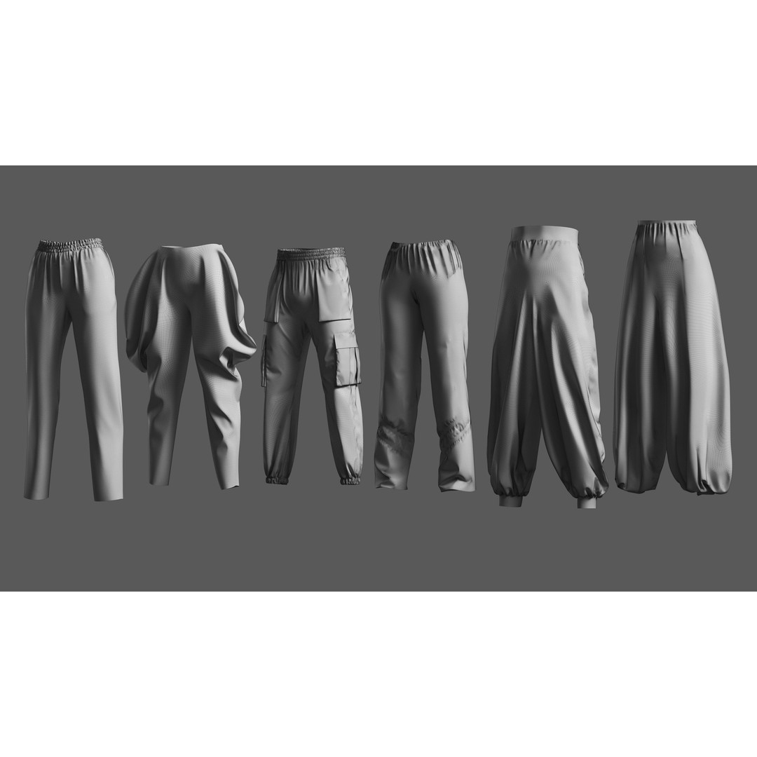 Basemesh Pants 3D Model – High Poly Clothing Collection, FBX, OBJ - View 34