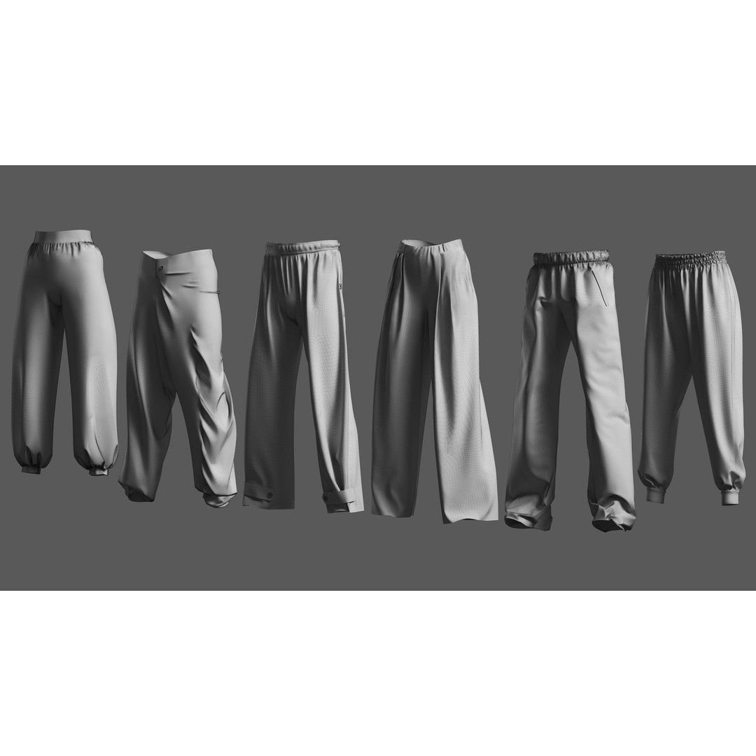 Basemesh Pants 3D Model – High Poly Clothing Collection, FBX, OBJ - View 35