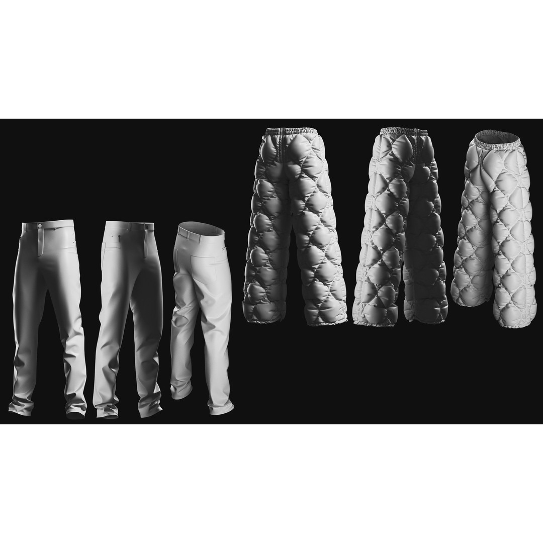Basemesh Pants 3D Model – High Poly Clothing Collection, FBX, OBJ - View 5