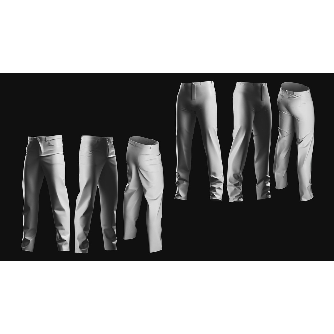 Basemesh Pants 3D Model – High Poly Clothing Collection, FBX, OBJ - View 6