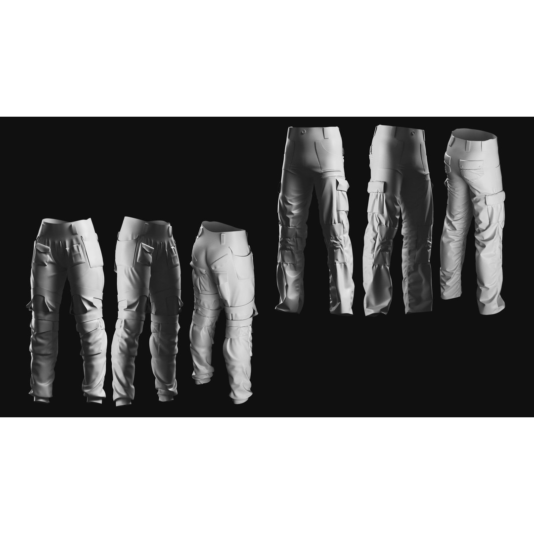 Basemesh Pants 3D Model – High Poly Clothing Collection, FBX, OBJ - View 7