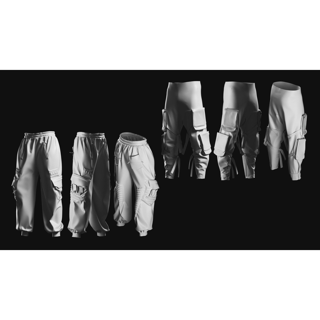 Basemesh Pants 3D Model – High Poly Clothing Collection, FBX, OBJ - View 8