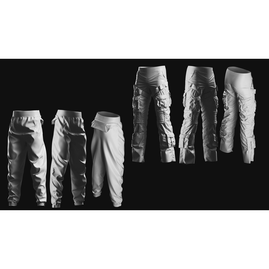 Basemesh Pants 3D Model – High Poly Clothing Collection, FBX, OBJ - View 9