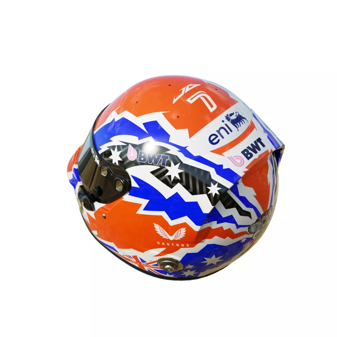 Jack Doohan Helmet 2025 3D Model – High Detail PBR Asset, FBX, OBJ, Blender - View 11