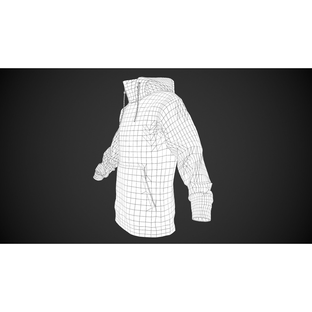 Brown Snowboard Hoodie 3D Model – Low Poly PBR Game Asset, FBX - View 12