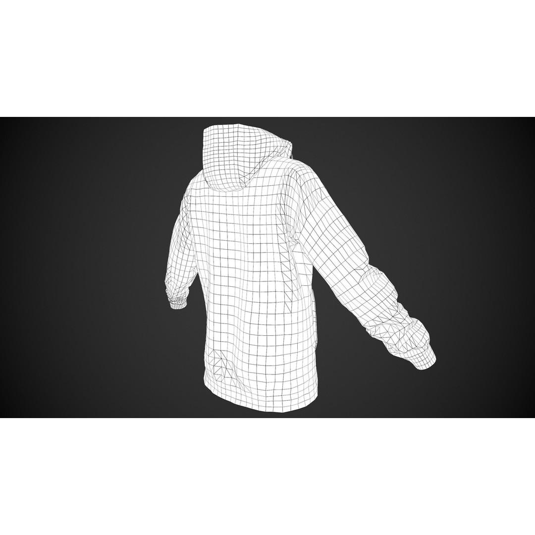 Brown Snowboard Hoodie 3D Model – Low Poly PBR Game Asset, FBX - View 14