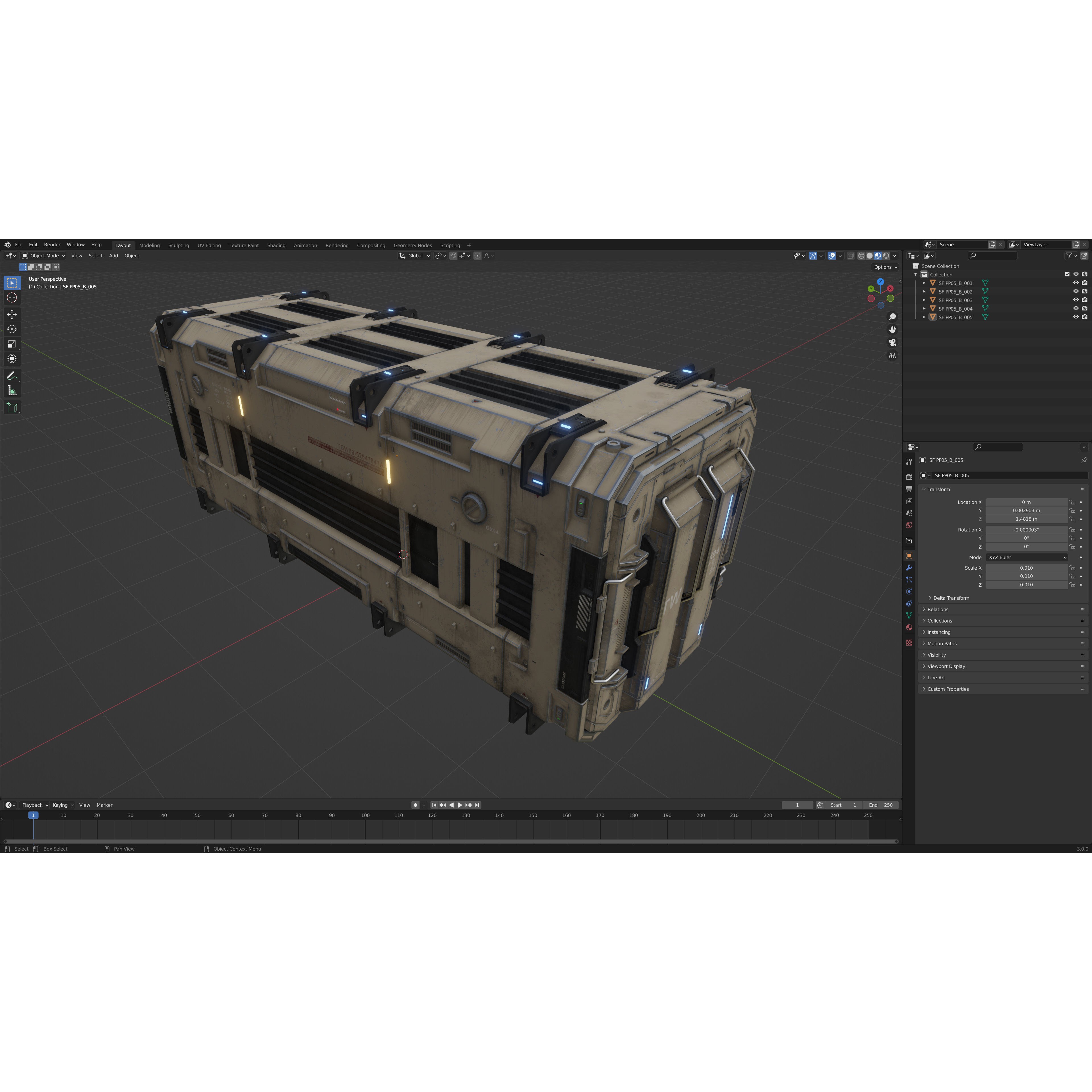 Sci-Fi Parts Kit Pack Vol 05 - Low-Poly Game-Ready 3D Model - View 34