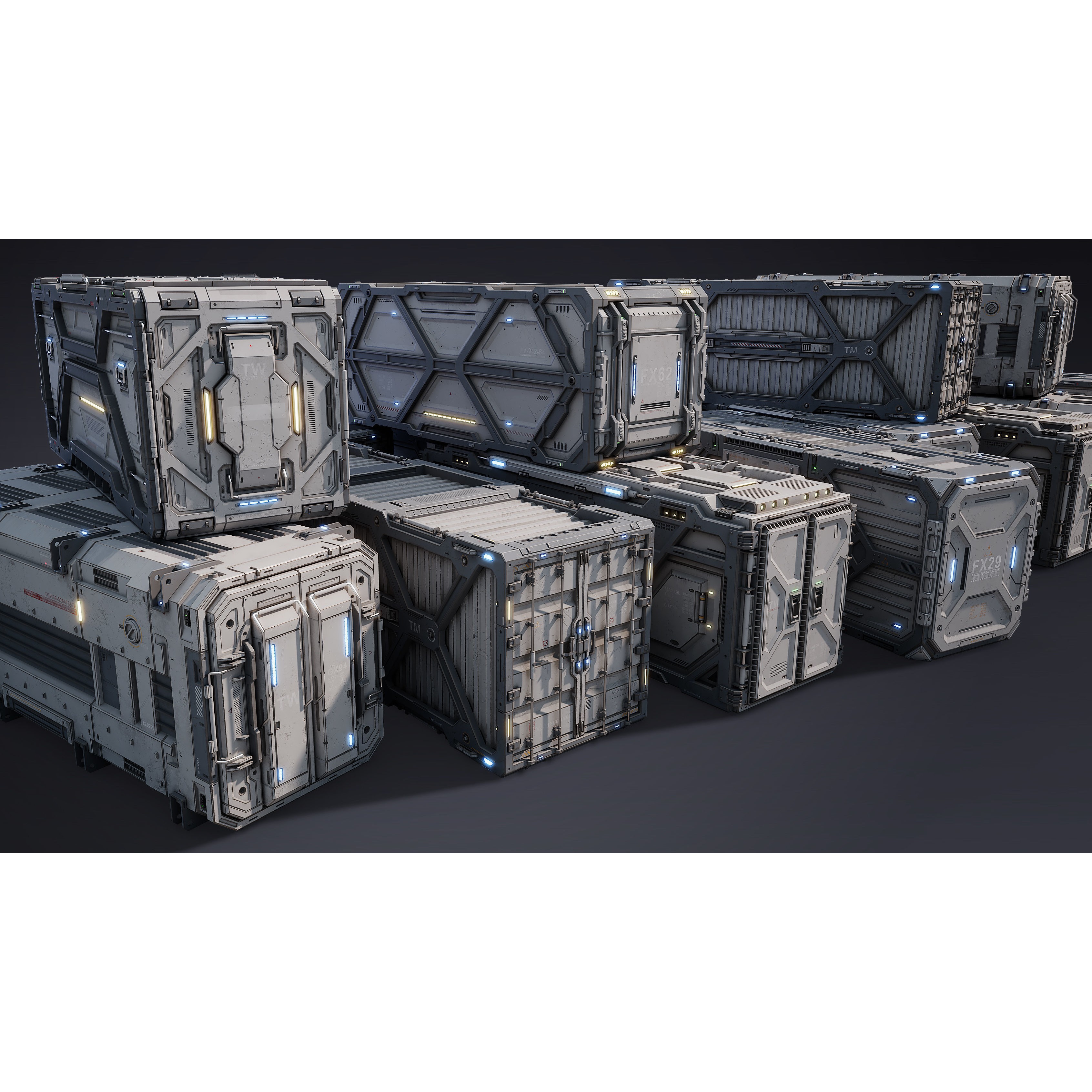 Sci-Fi Parts Kit Pack Vol 05 - Low-Poly Game-Ready 3D Model - View 4