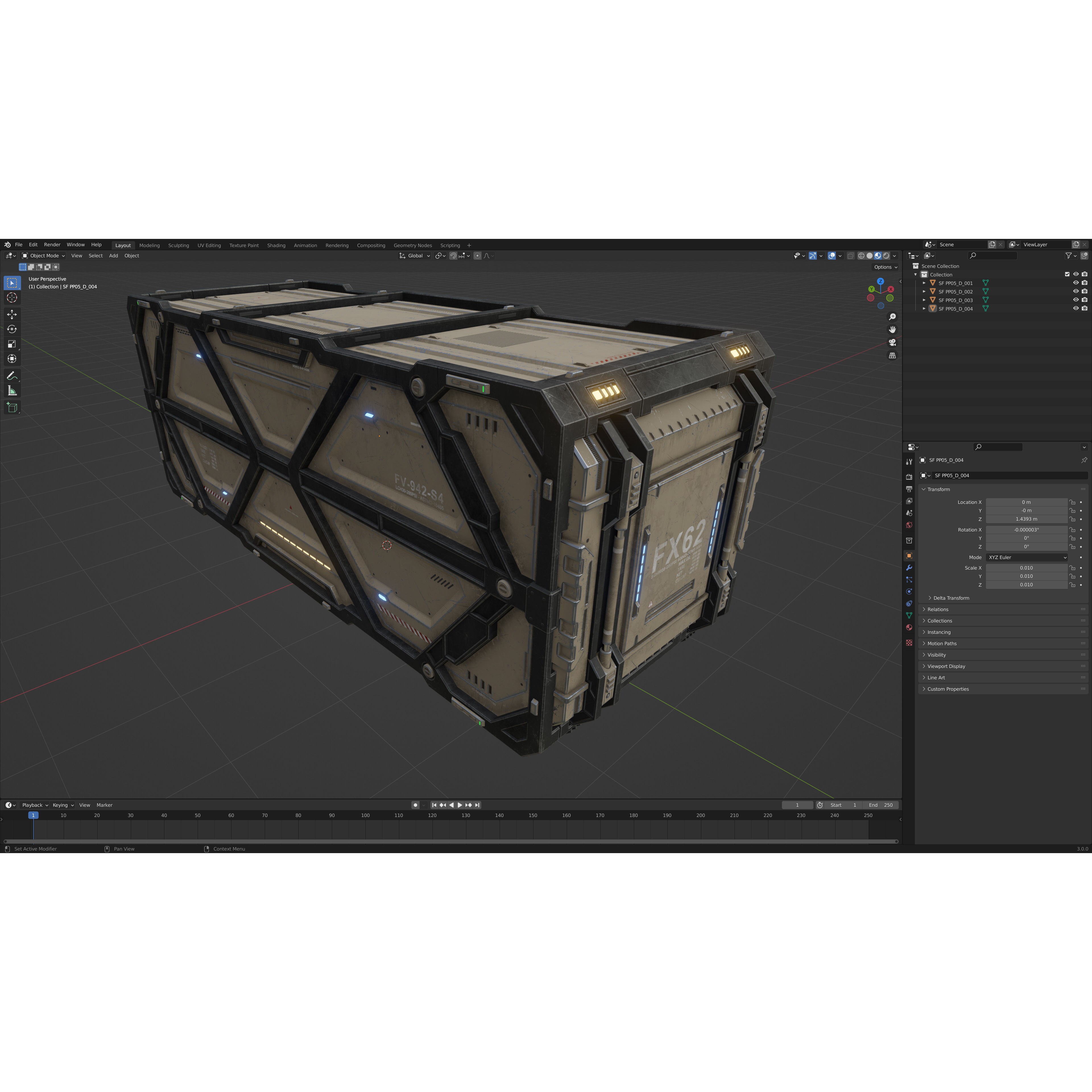 Sci-Fi Parts Kit Pack Vol 05 - Low-Poly Game-Ready 3D Model - View 42