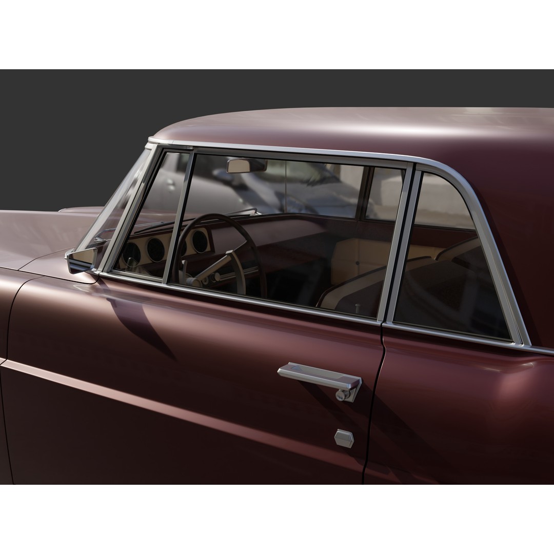 1956 Lincoln Continental Mark II 3D Model – Hi-Poly PBR Asset, Blender, FBX, OBJ - View 14