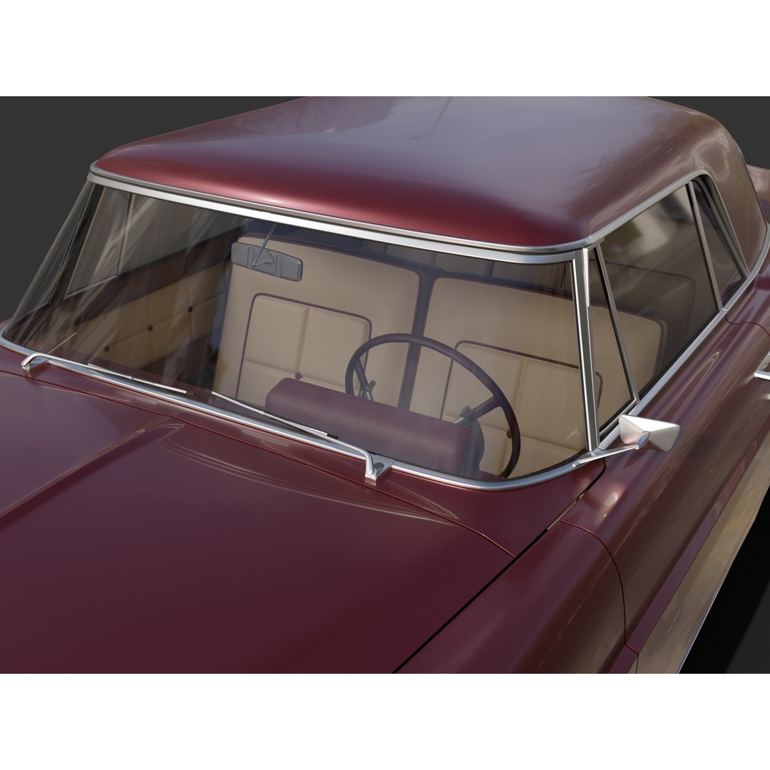 1956 Lincoln Continental Mark II 3D Model – Hi-Poly PBR Asset, Blender, FBX, OBJ - View 15