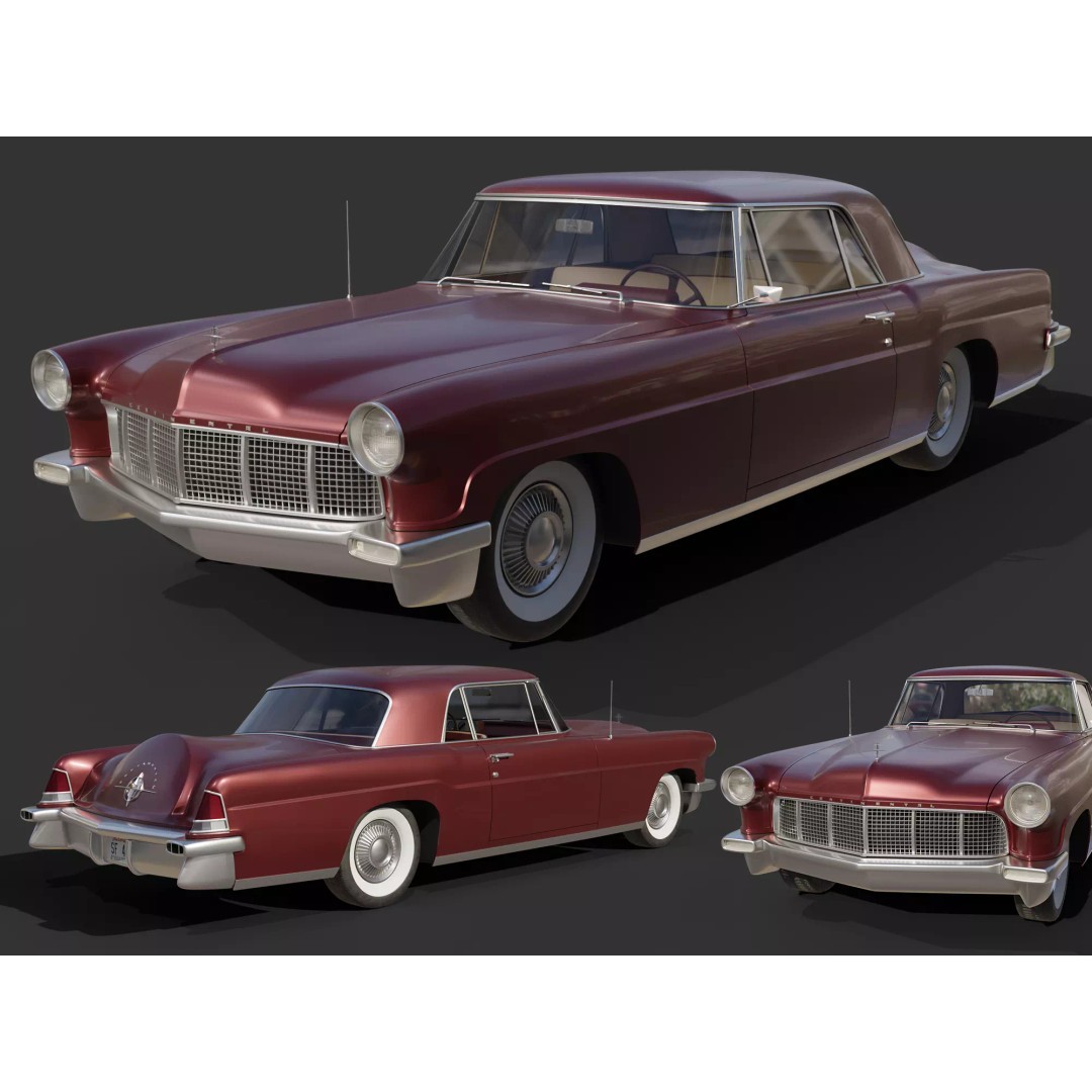 1956 Lincoln Continental Mark II 3D Model – Hi-Poly PBR Asset, Blender, FBX, OBJ - View 2