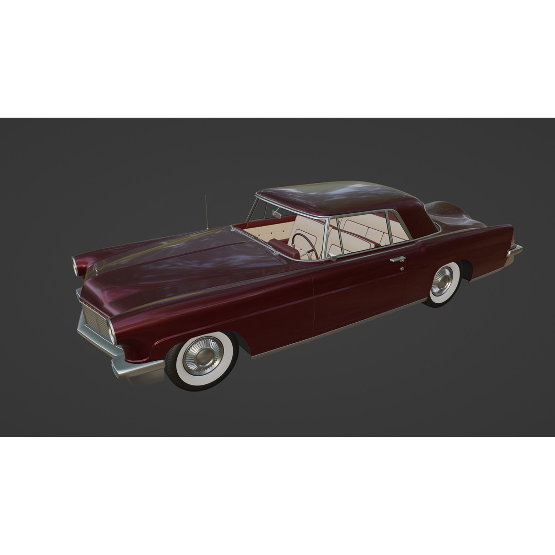 1956 Lincoln Continental Mark II 3D Model – Hi-Poly PBR Asset, Blender, FBX, OBJ - View 25