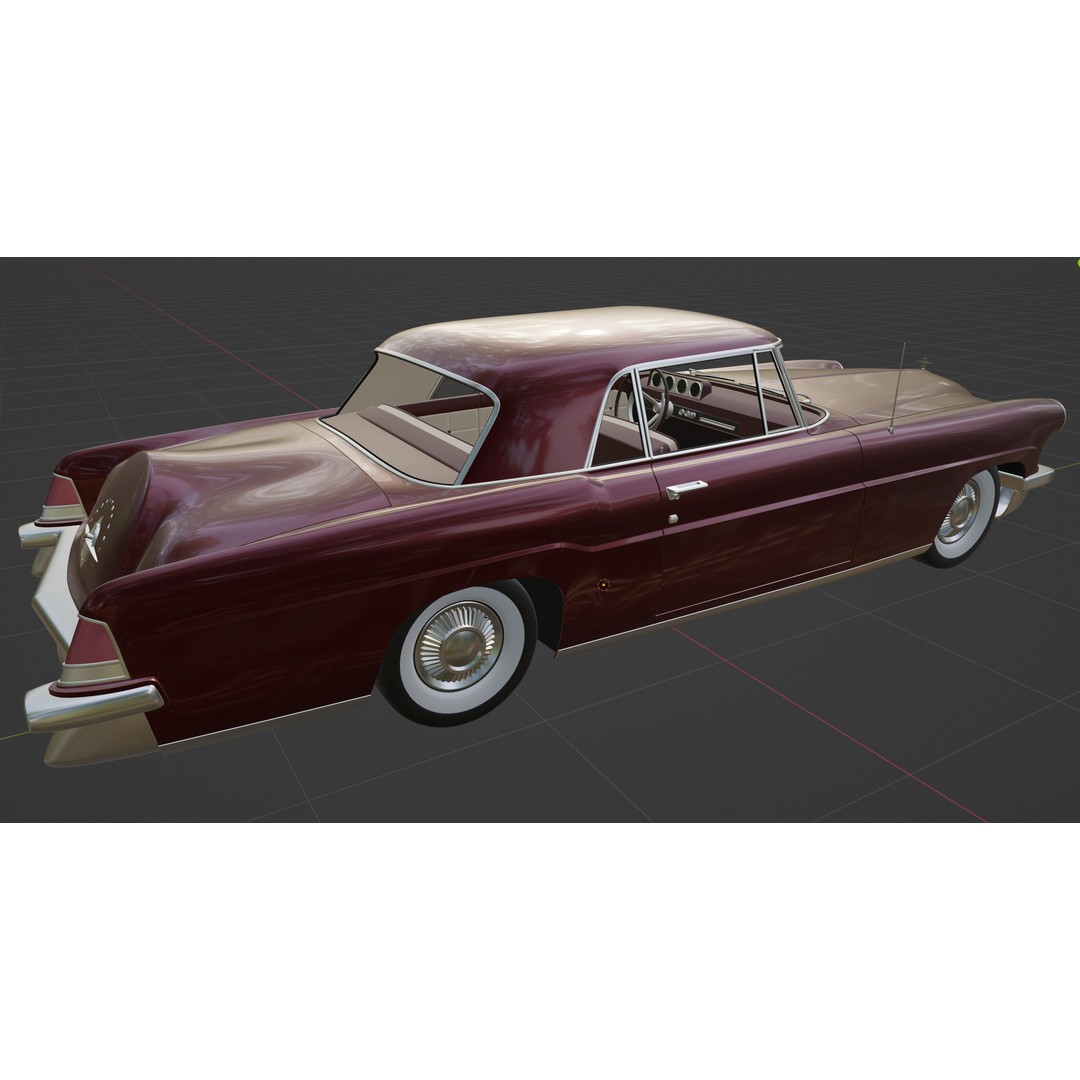 1956 Lincoln Continental Mark II 3D Model – Hi-Poly PBR Asset, Blender, FBX, OBJ - View 26