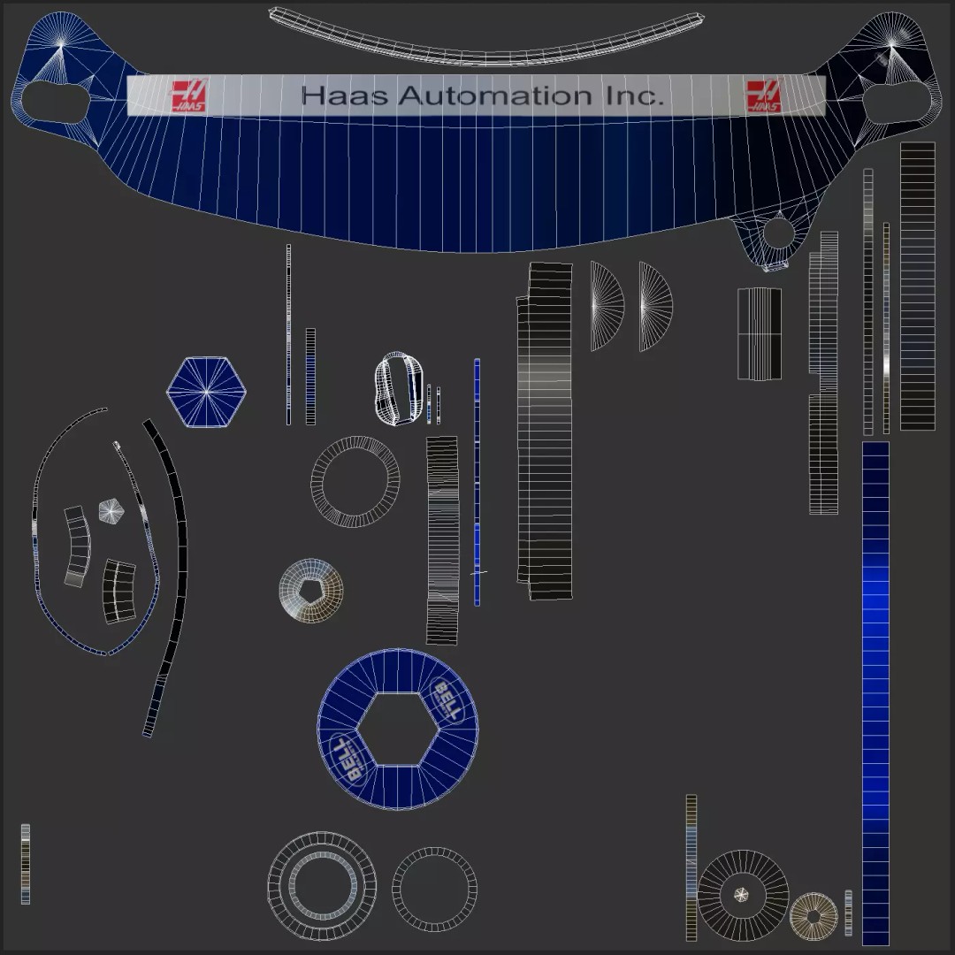 Oliver Bearman Helmet 3D Model – High Detail Game-Ready Asset, FBX/OBJ