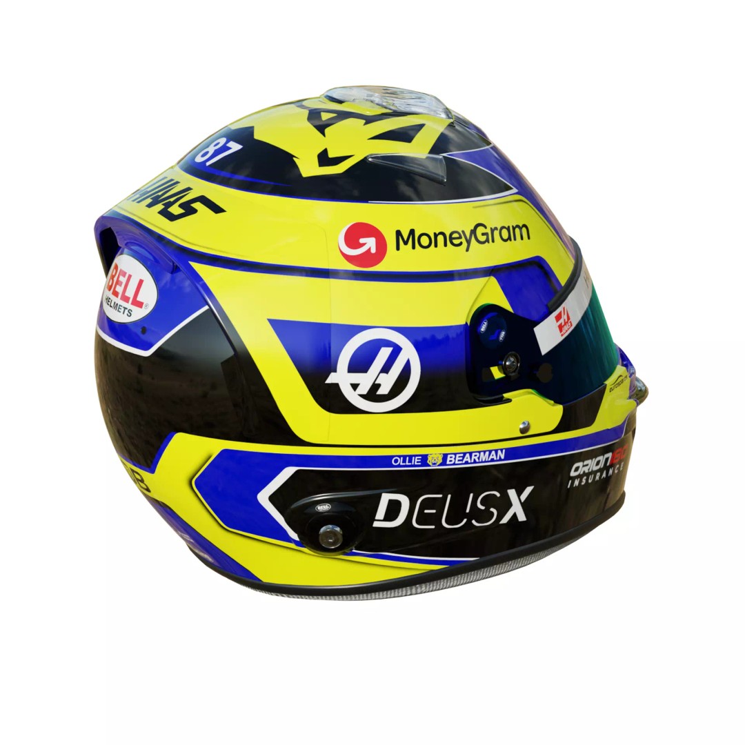 Oliver Bearman Helmet 3D Model – High Detail Game-Ready Asset, FBX/OBJ - View 13