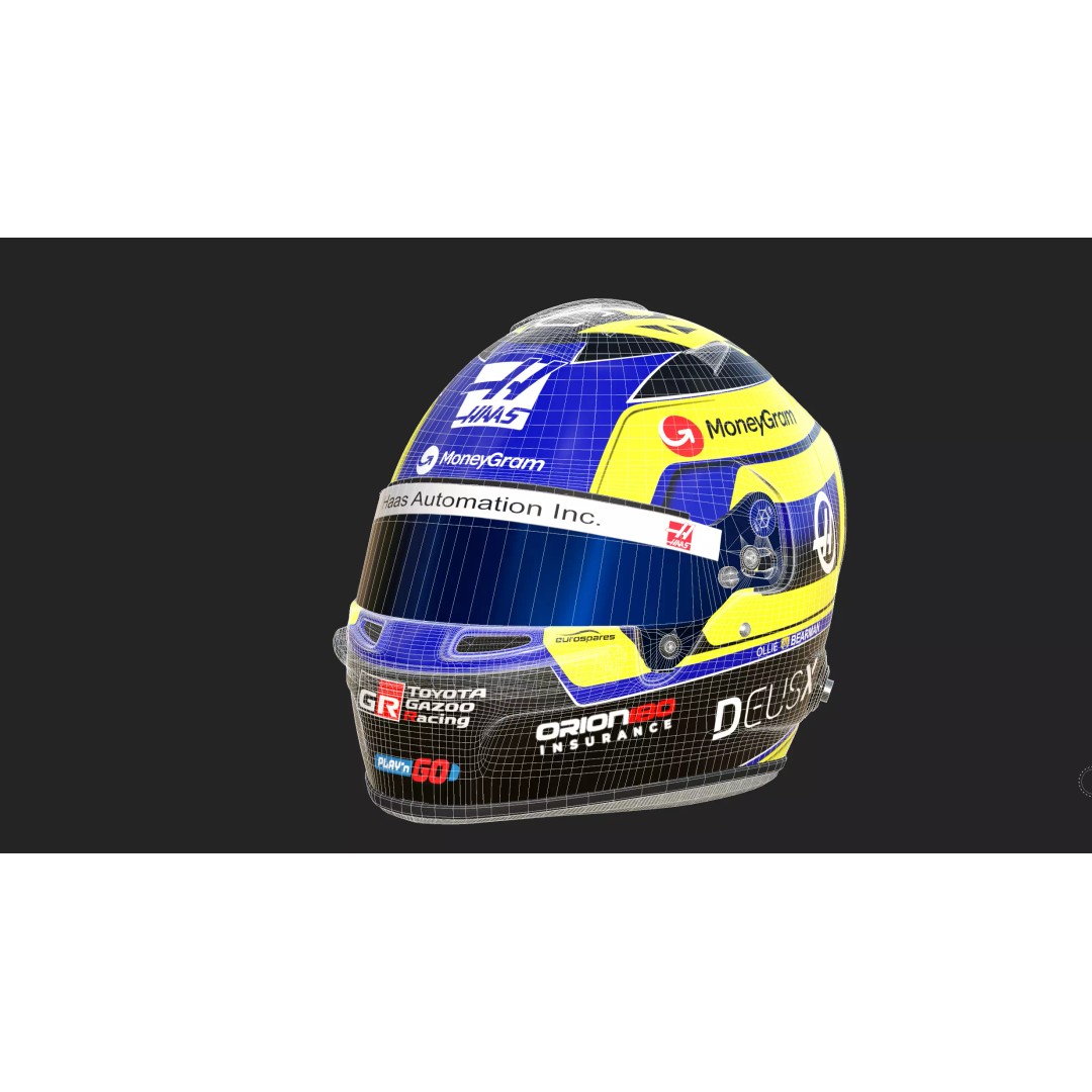 Oliver Bearman Helmet 3D Model – High Detail Game-Ready Asset, FBX/OBJ - View 16