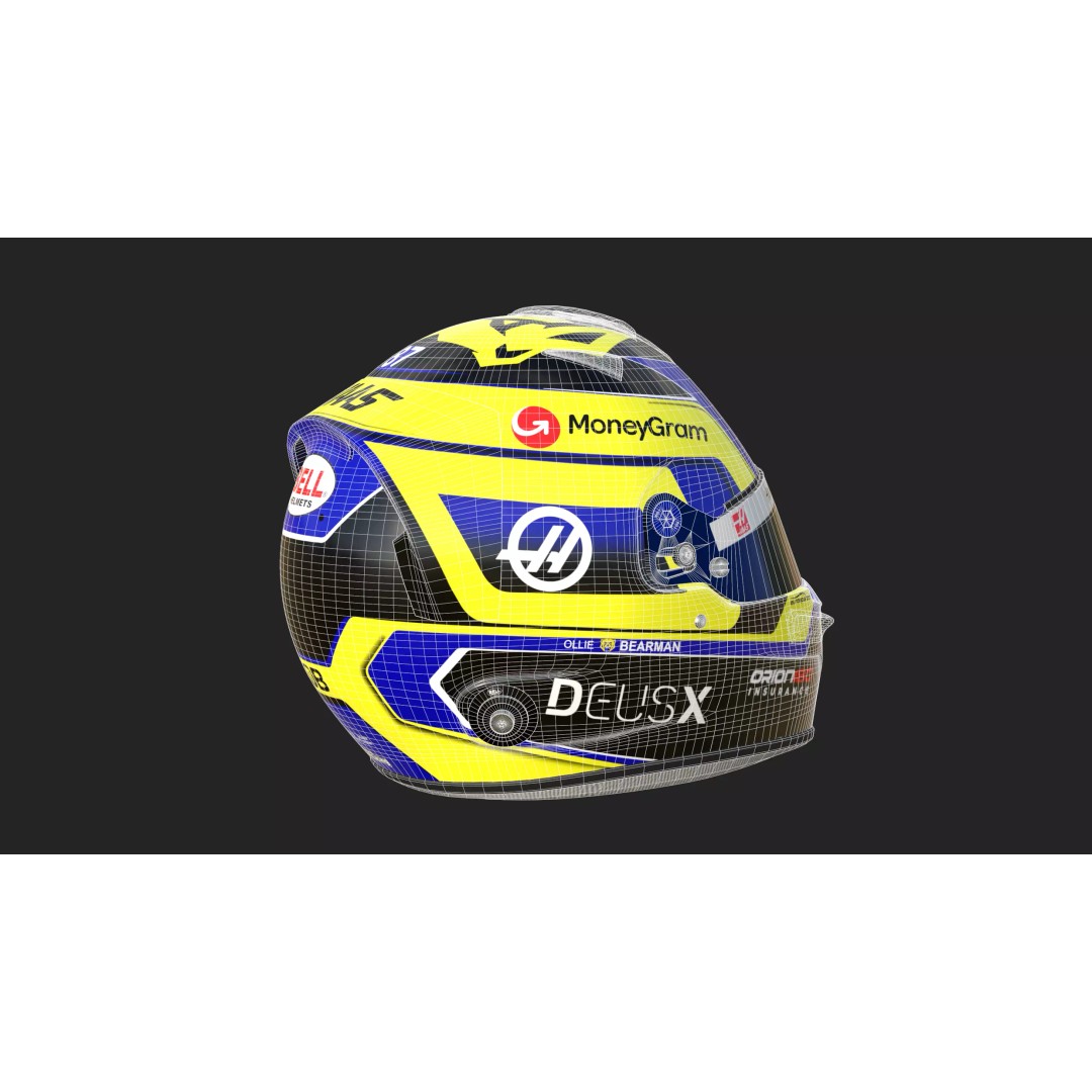 Oliver Bearman Helmet 3D Model – High Detail Game-Ready Asset, FBX/OBJ - View 17