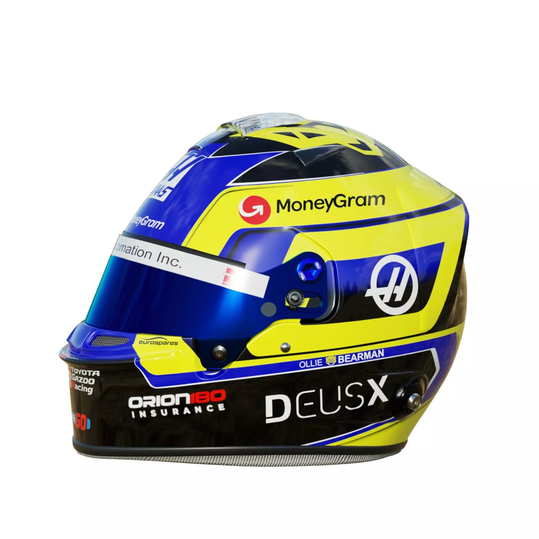 Oliver Bearman Helmet 3D Model – High Detail Game-Ready Asset, FBX/OBJ - View 4