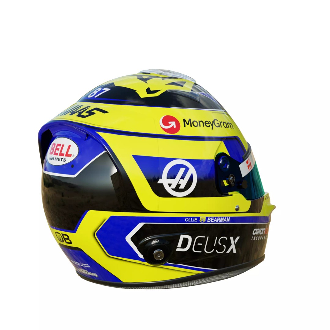 Oliver Bearman Helmet 3D Model – High Detail Game-Ready Asset, FBX/OBJ - View 7