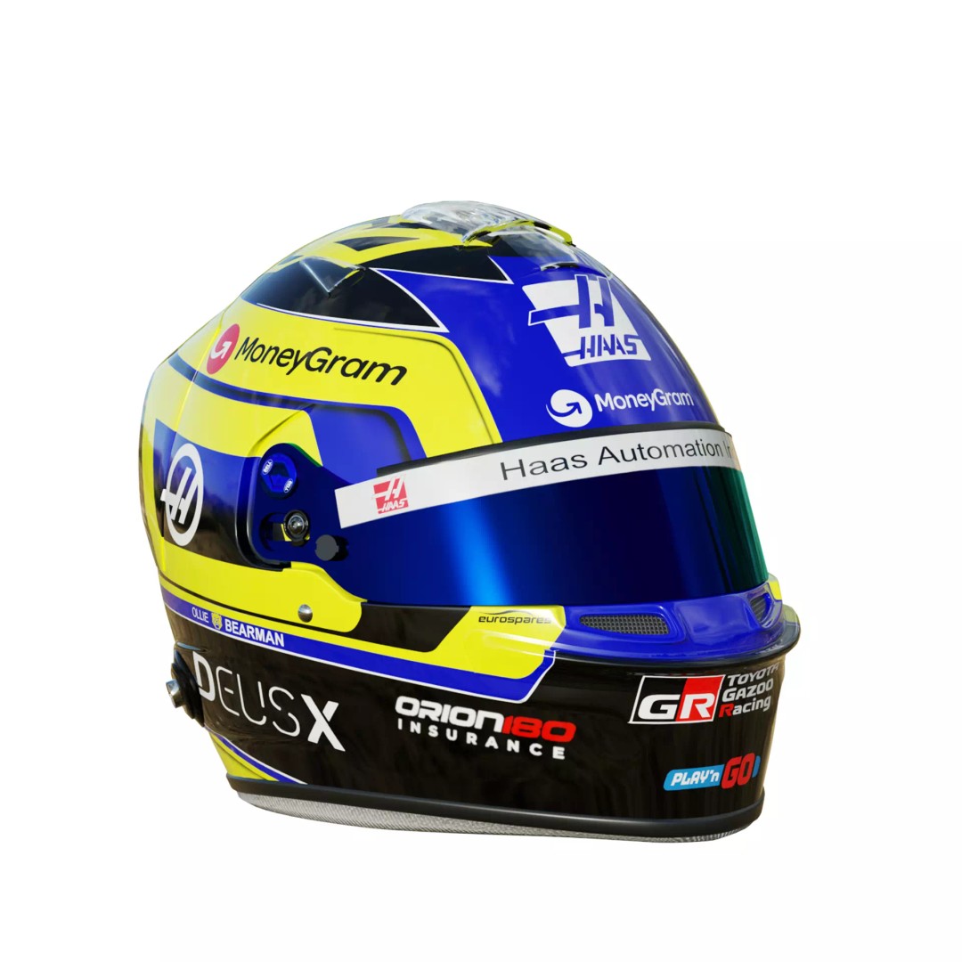 Oliver Bearman Helmet 3D Model – High Detail Game-Ready Asset, FBX/OBJ - View 9