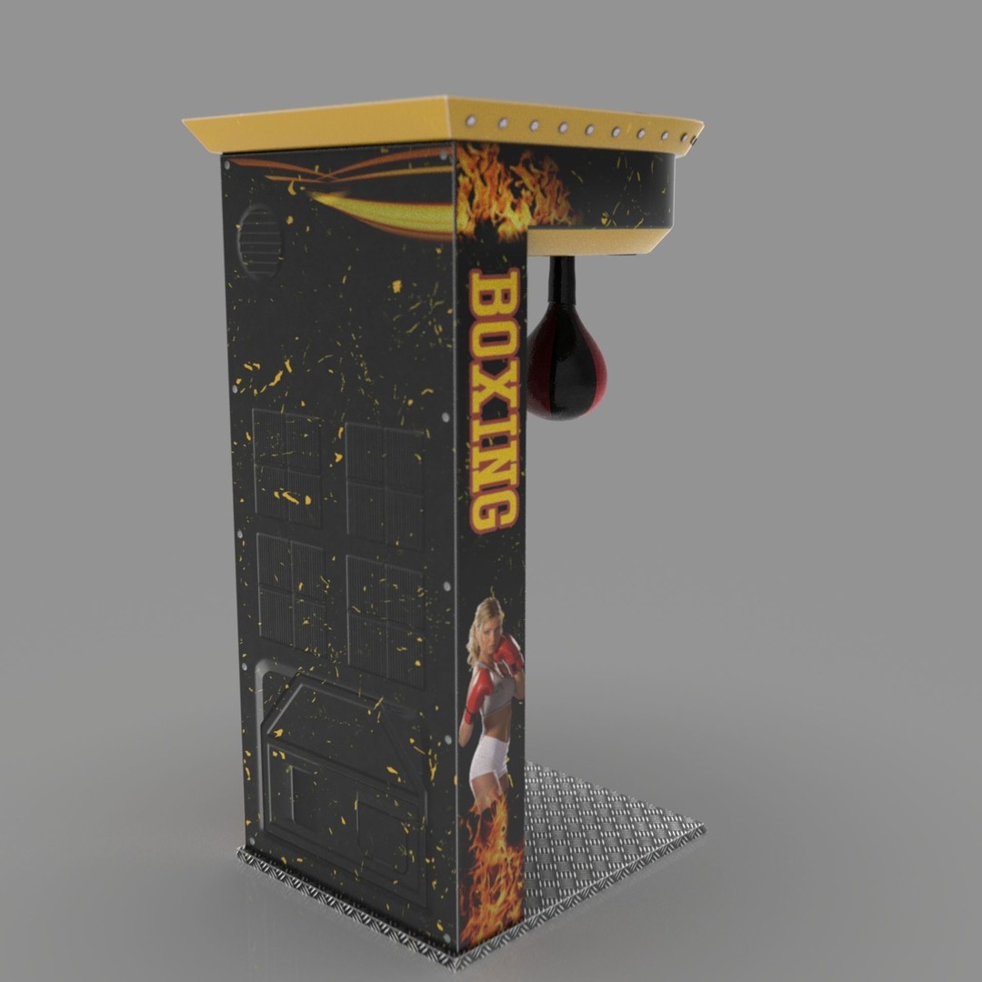 Boxer Arcade Machine 3D Model – High Poly Game Asset, FBX, PBR Textures