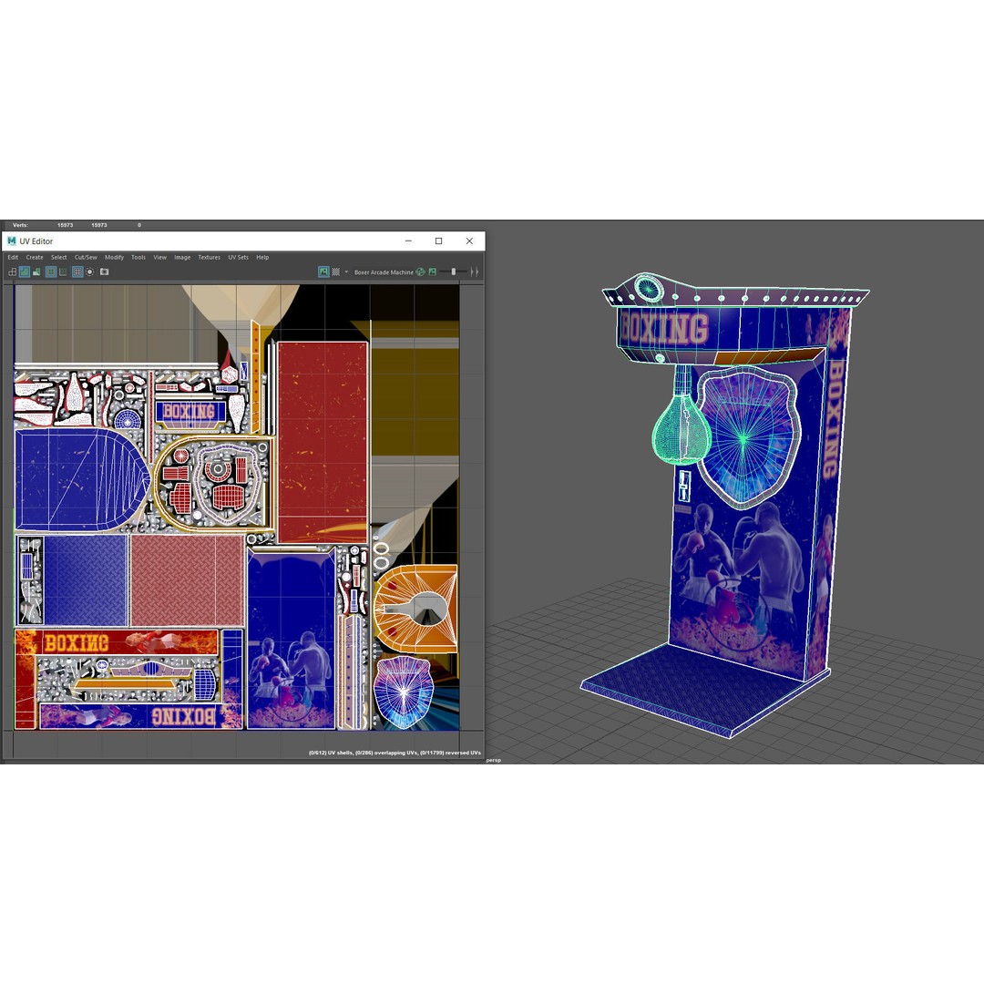 Boxer Arcade Machine 3D Model – High Poly Game Asset, FBX, PBR Textures - View 13