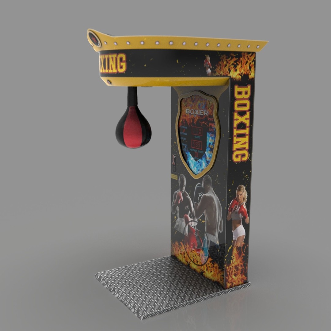 Boxer Arcade Machine 3D Model – High Poly Game Asset, FBX, PBR Textures - View 14