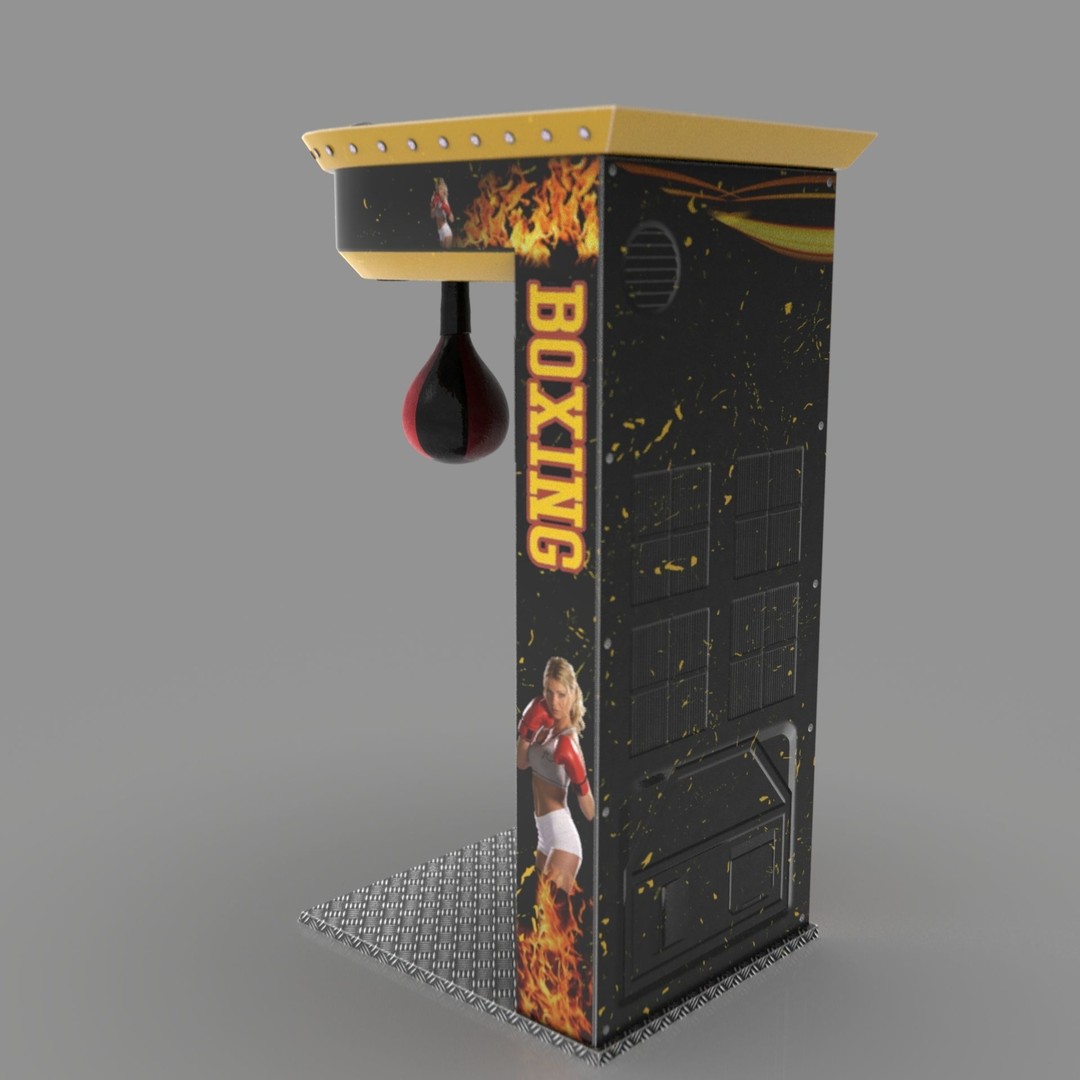 Boxer Arcade Machine 3D Model – High Poly Game Asset, FBX, PBR Textures - View 15