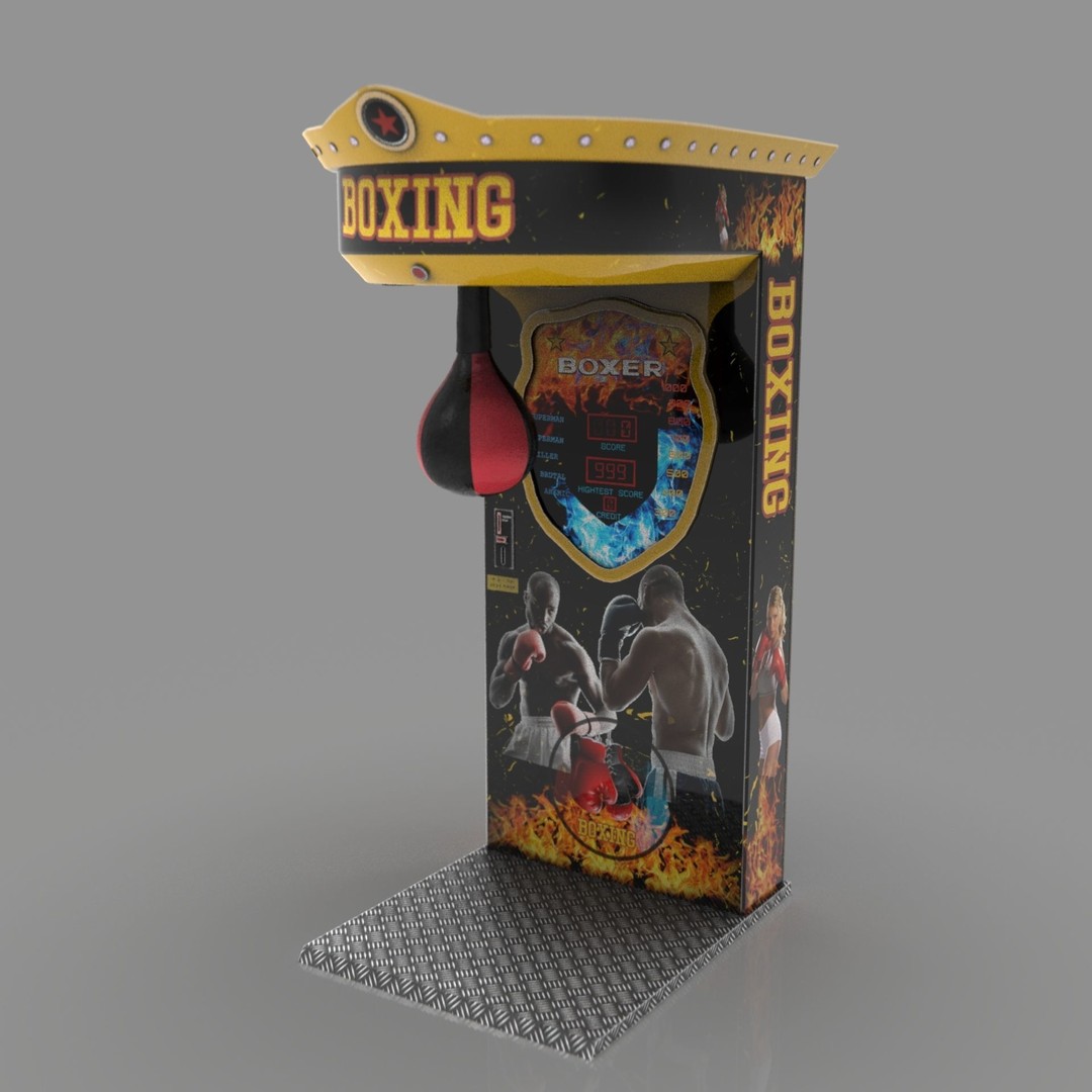 Boxer Arcade Machine 3D Model – High Poly Game Asset, FBX, PBR Textures - View 17