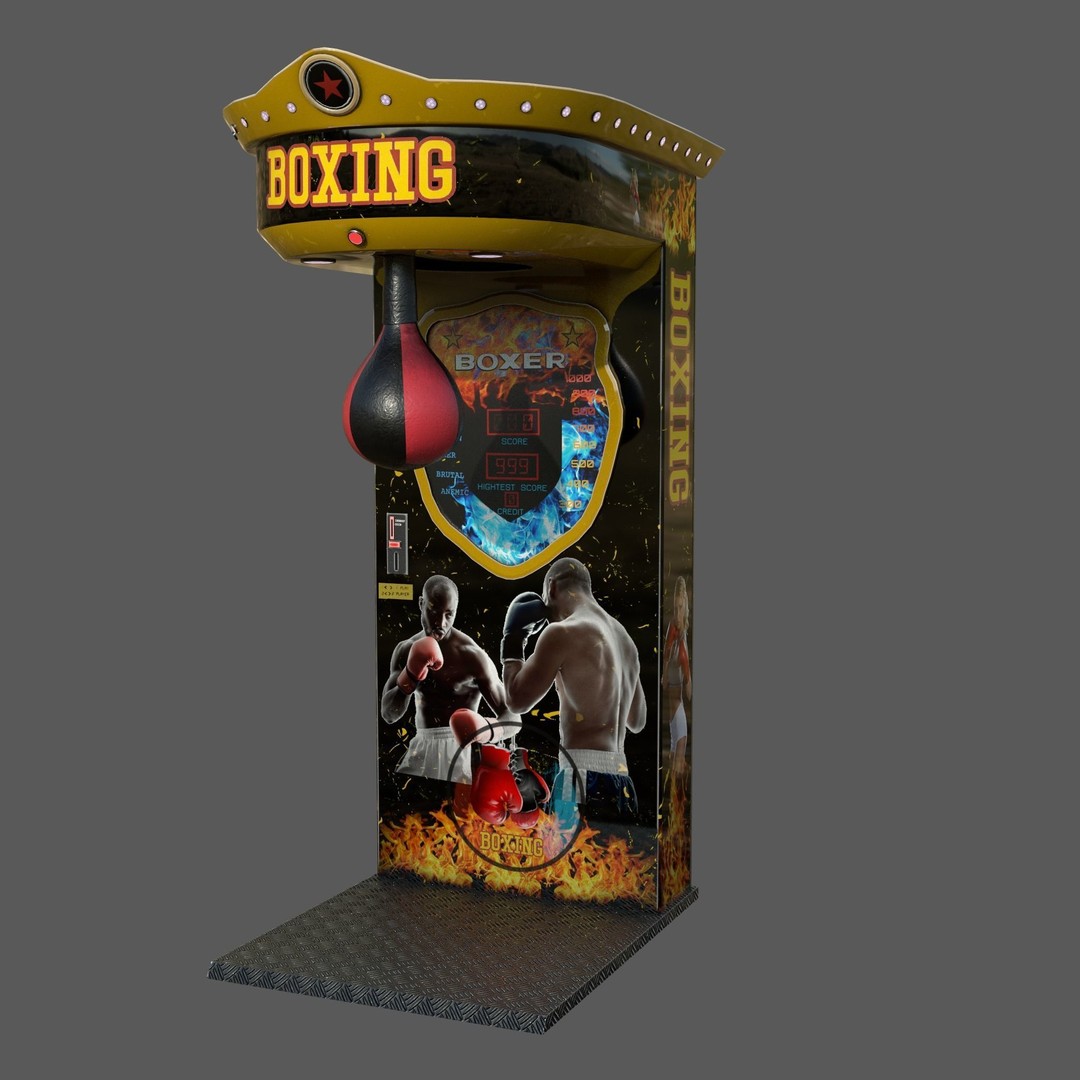 Boxer Arcade Machine 3D Model – High Poly Game Asset, FBX, PBR Textures - View 3