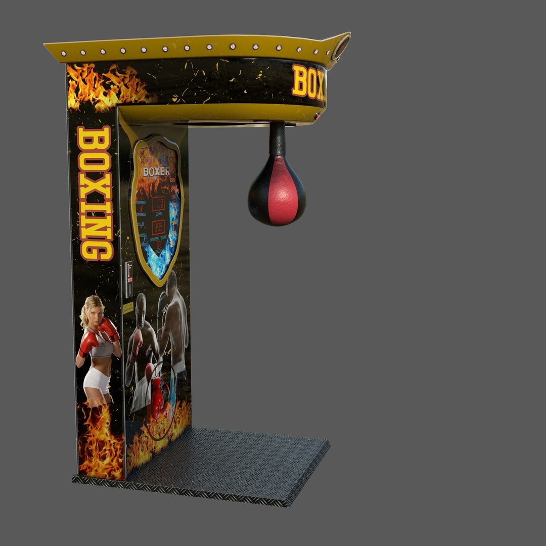 Boxer Arcade Machine 3D Model – High Poly Game Asset, FBX, PBR Textures - View 4