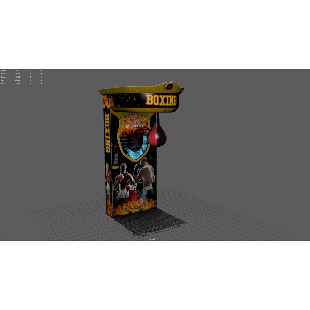 Boxer Arcade Machine 3D Model – High Poly Game Asset, FBX, PBR Textures - View 7