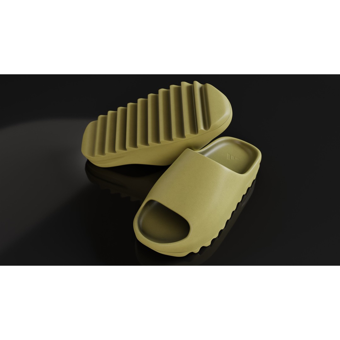 Adidas Yeezy Sliders 3D Model – Low Poly Game Asset, Blender & FBX - View 43