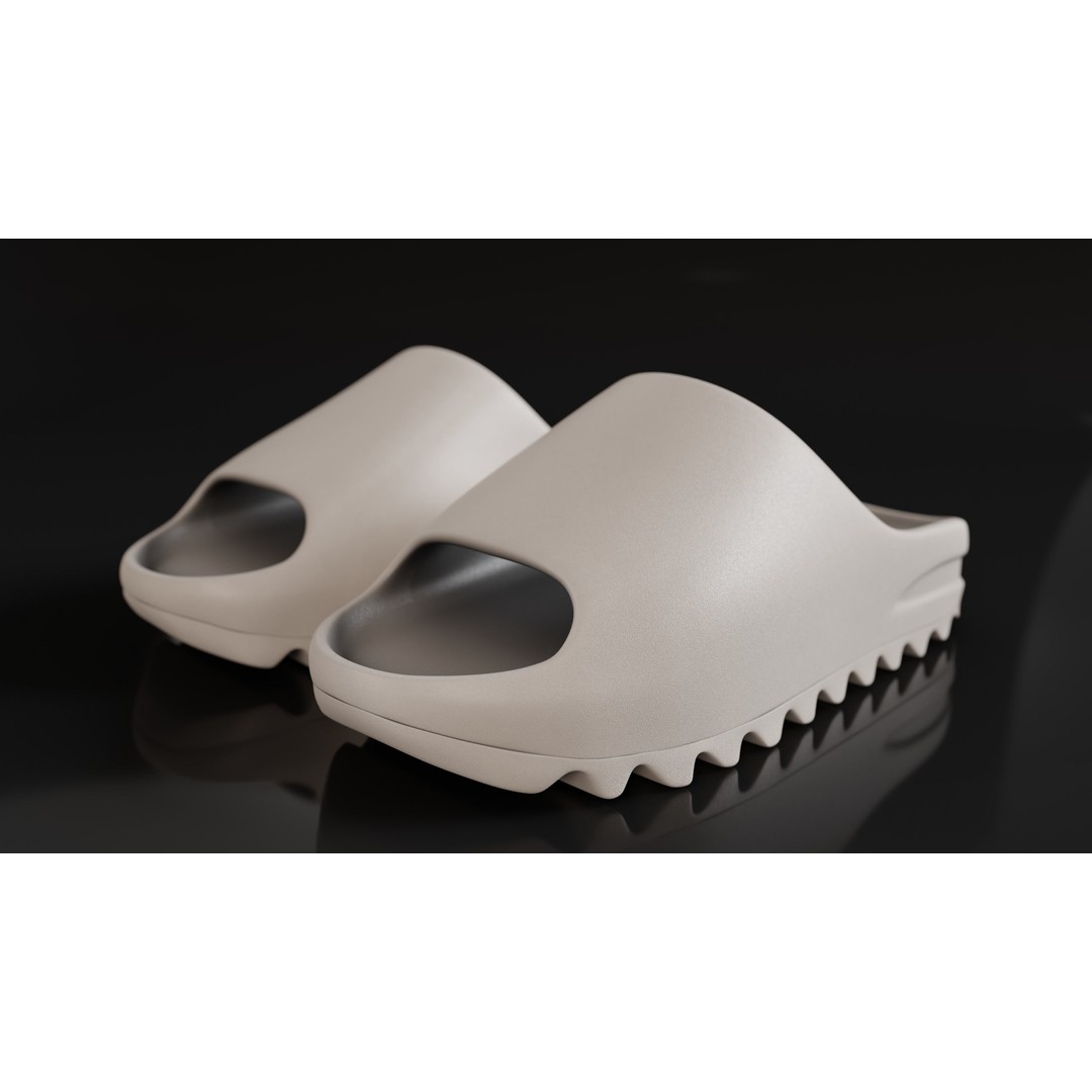 Adidas Yeezy Sliders 3D Model – Low Poly Game Asset, Blender & FBX - View 6