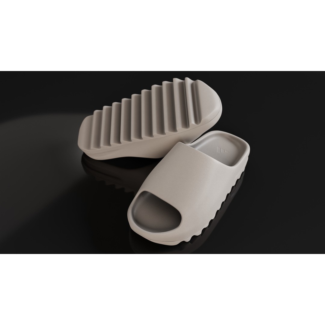Adidas Yeezy Sliders 3D Model – Low Poly Game Asset, Blender & FBX - View 8