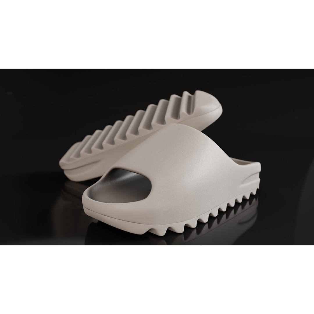Adidas Yeezy Sliders 3D Model – Low Poly Game Asset, Blender & FBX - View 9