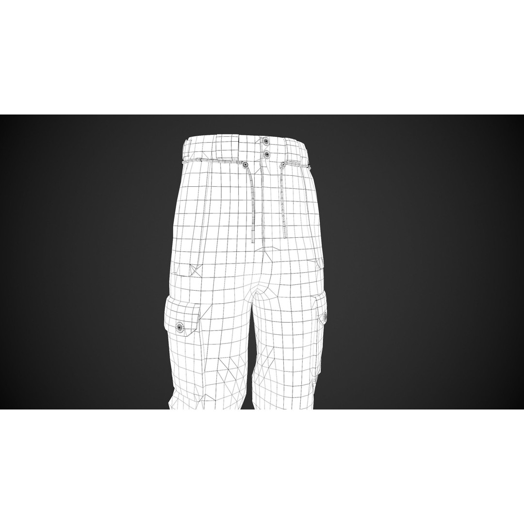 Green Snowboard Pants 3D Model – Low Poly PBR Asset, FBX/Blender - View 17