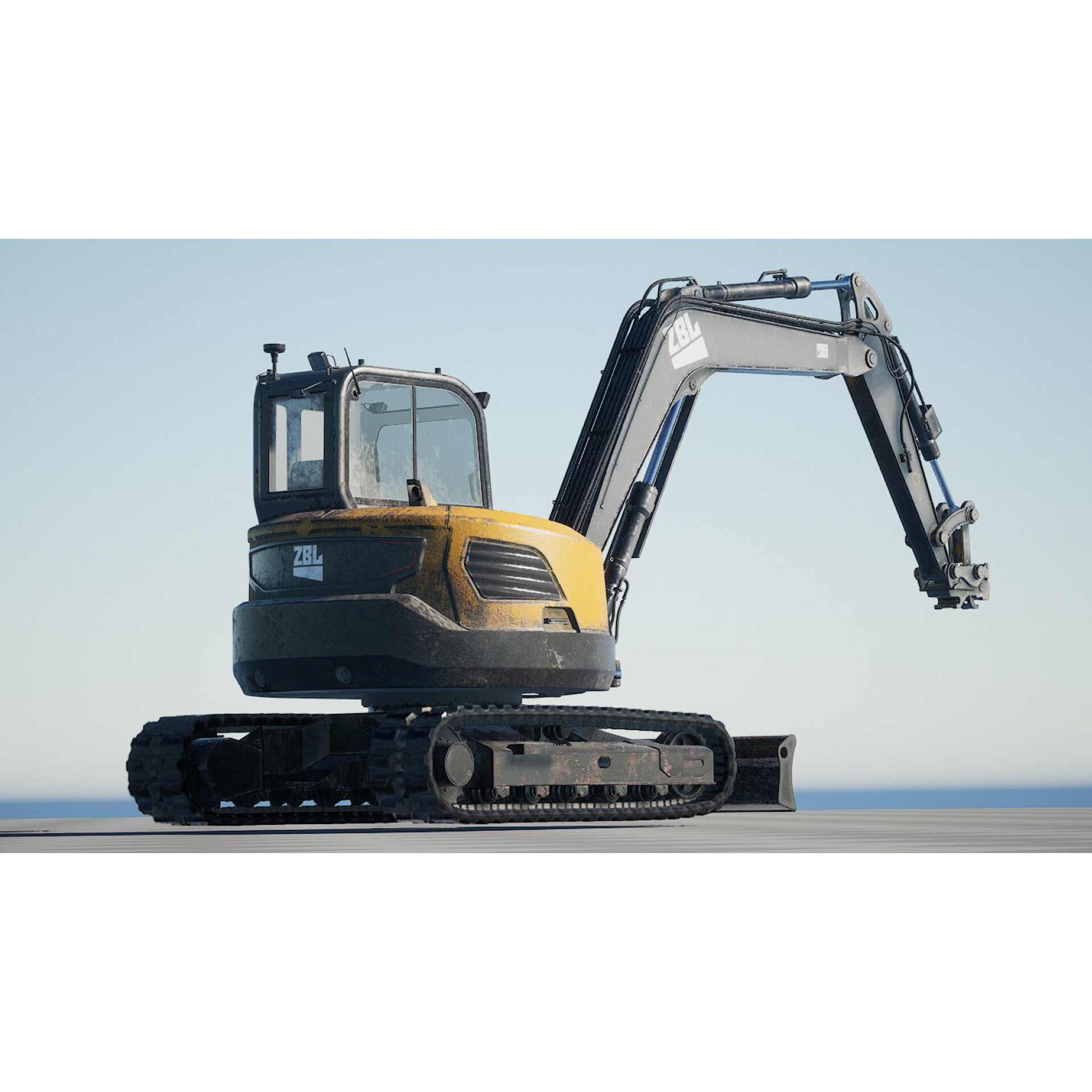 ZBL Mini Excavator v2 - Low-Poly Game-Ready 3D Model - View 11