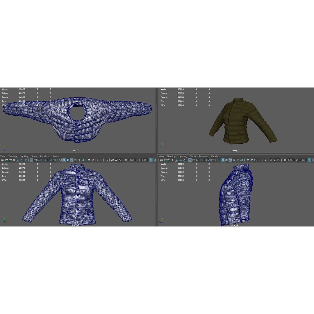 Winter Jacket 3D Model – Stylish Casual Clothing, PBR Textures, FBX