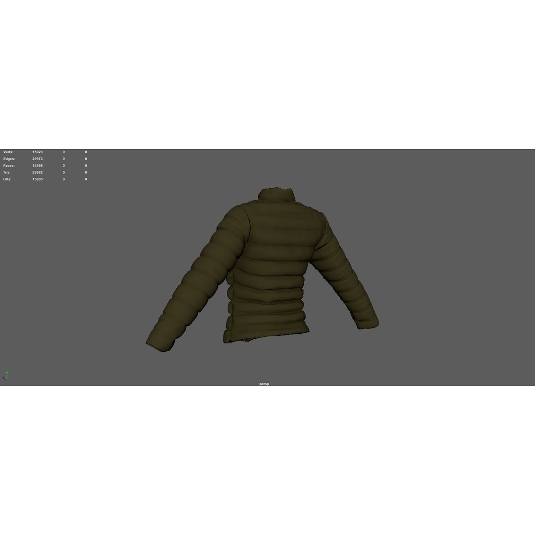 Winter Jacket 3D Model – Stylish Casual Clothing, PBR Textures, FBX - View 10