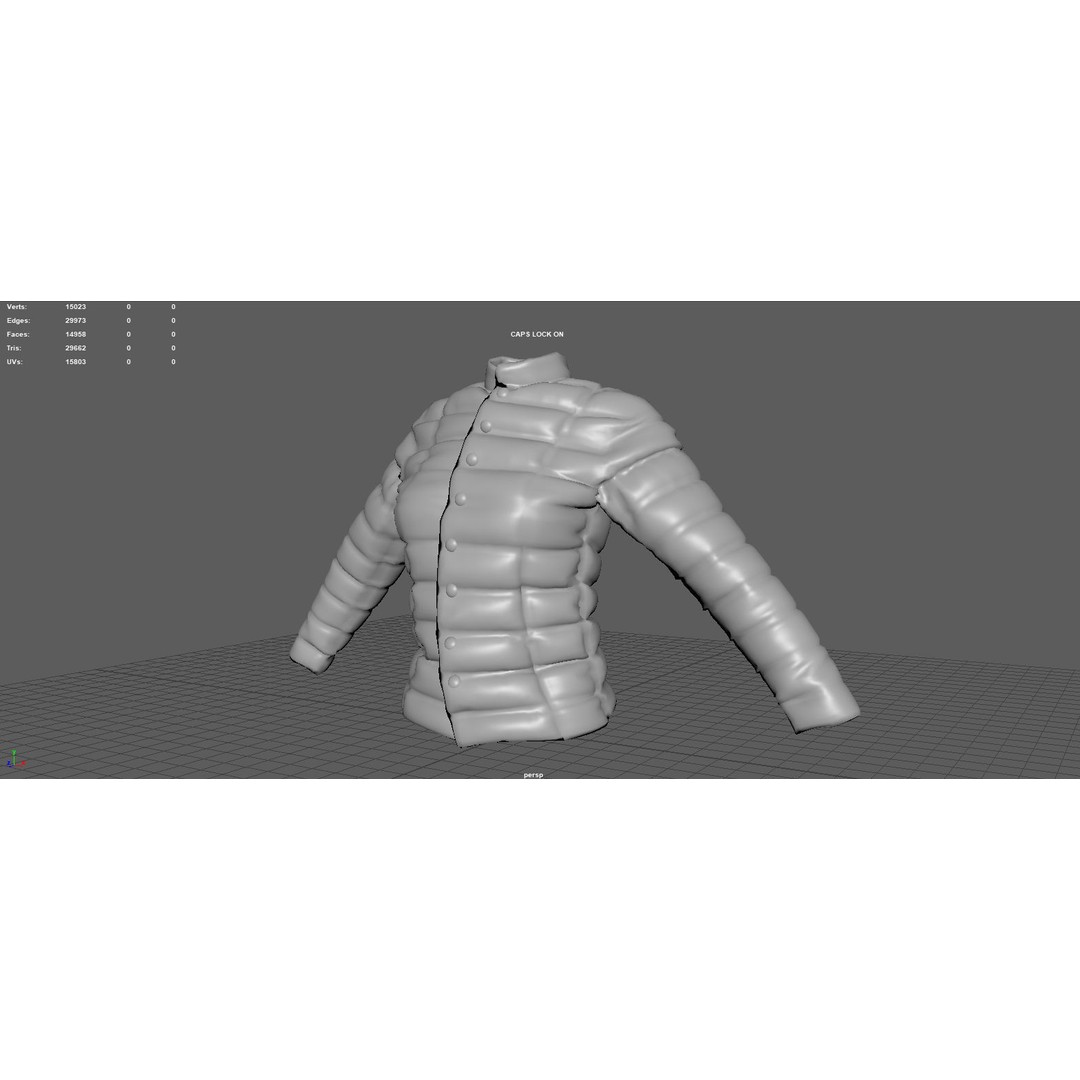 Winter Jacket 3D Model – Stylish Casual Clothing, PBR Textures, FBX - View 11