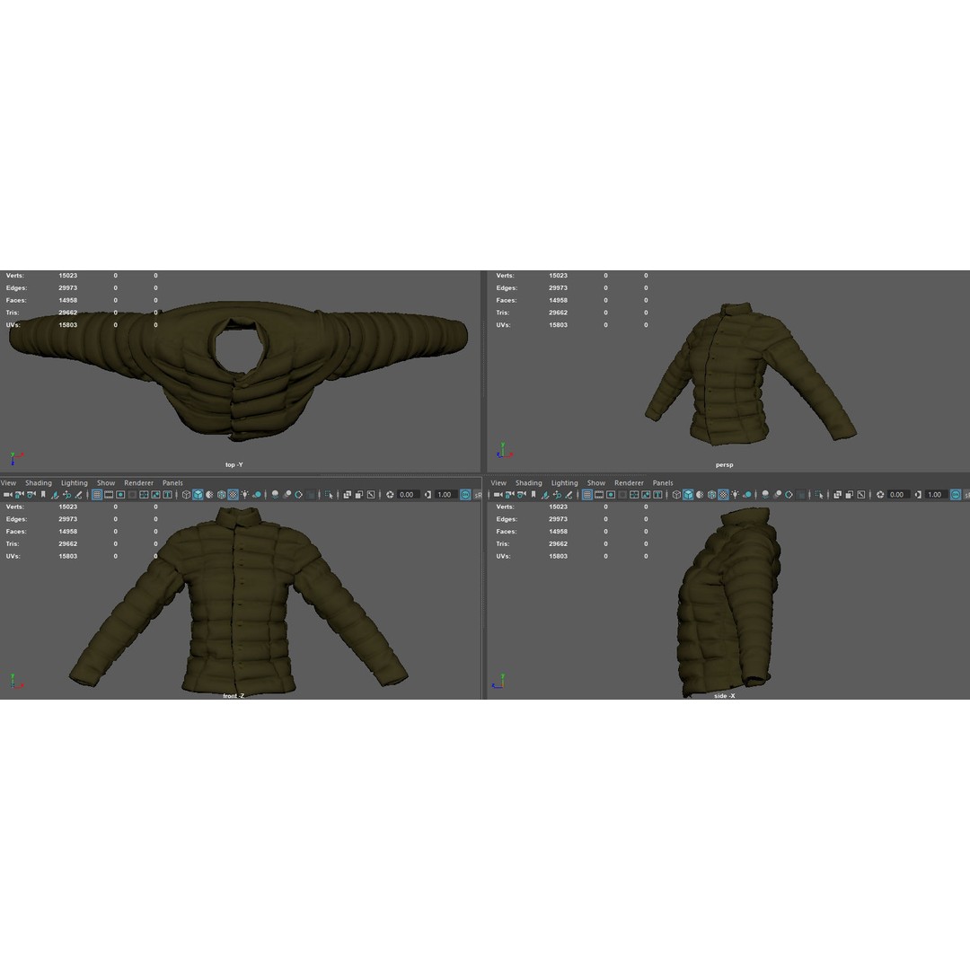 Winter Jacket 3D Model – Stylish Casual Clothing, PBR Textures, FBX - View 14