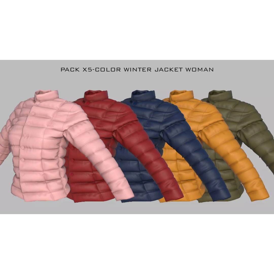 Winter Jacket 3D Model – Stylish Casual Clothing, PBR Textures, FBX - View 2