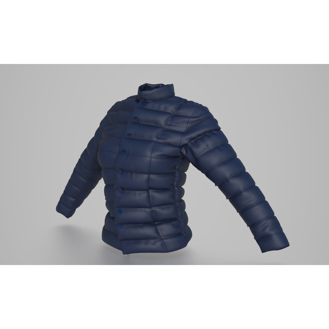 Winter Jacket 3D Model – Stylish Casual Clothing, PBR Textures, FBX - View 4