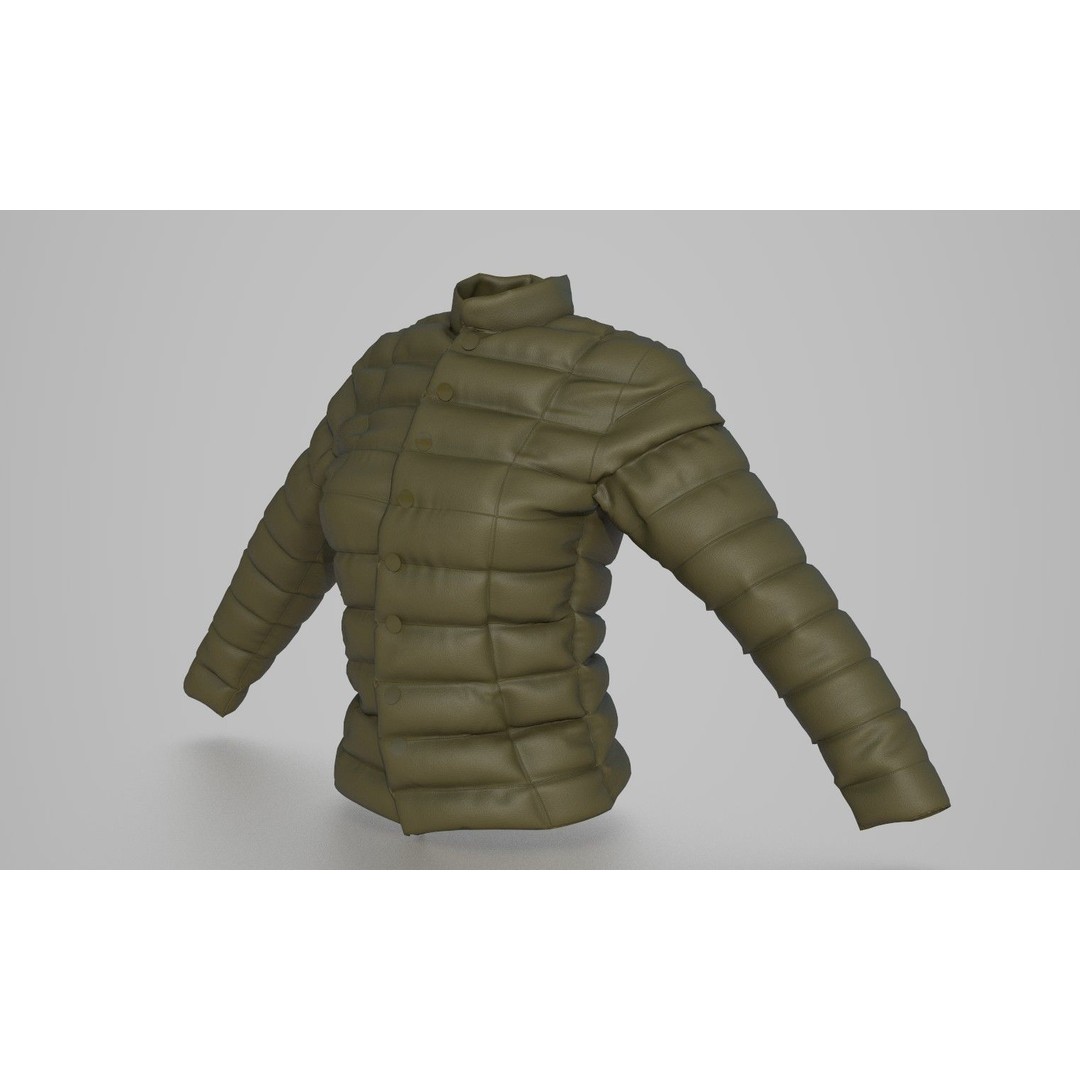 Winter Jacket 3D Model – Stylish Casual Clothing, PBR Textures, FBX - View 6