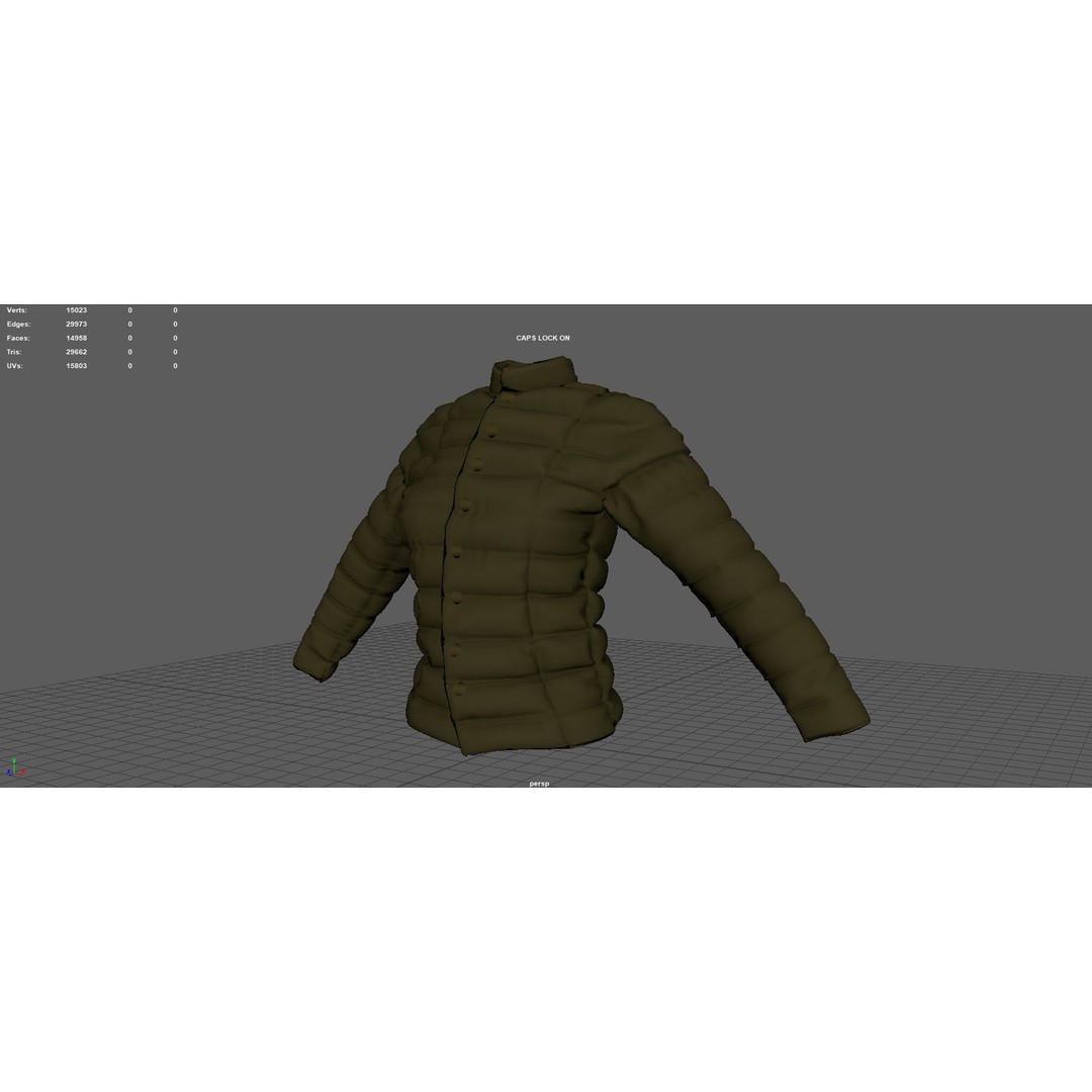 Winter Jacket 3D Model – Stylish Casual Clothing, PBR Textures, FBX - View 9
